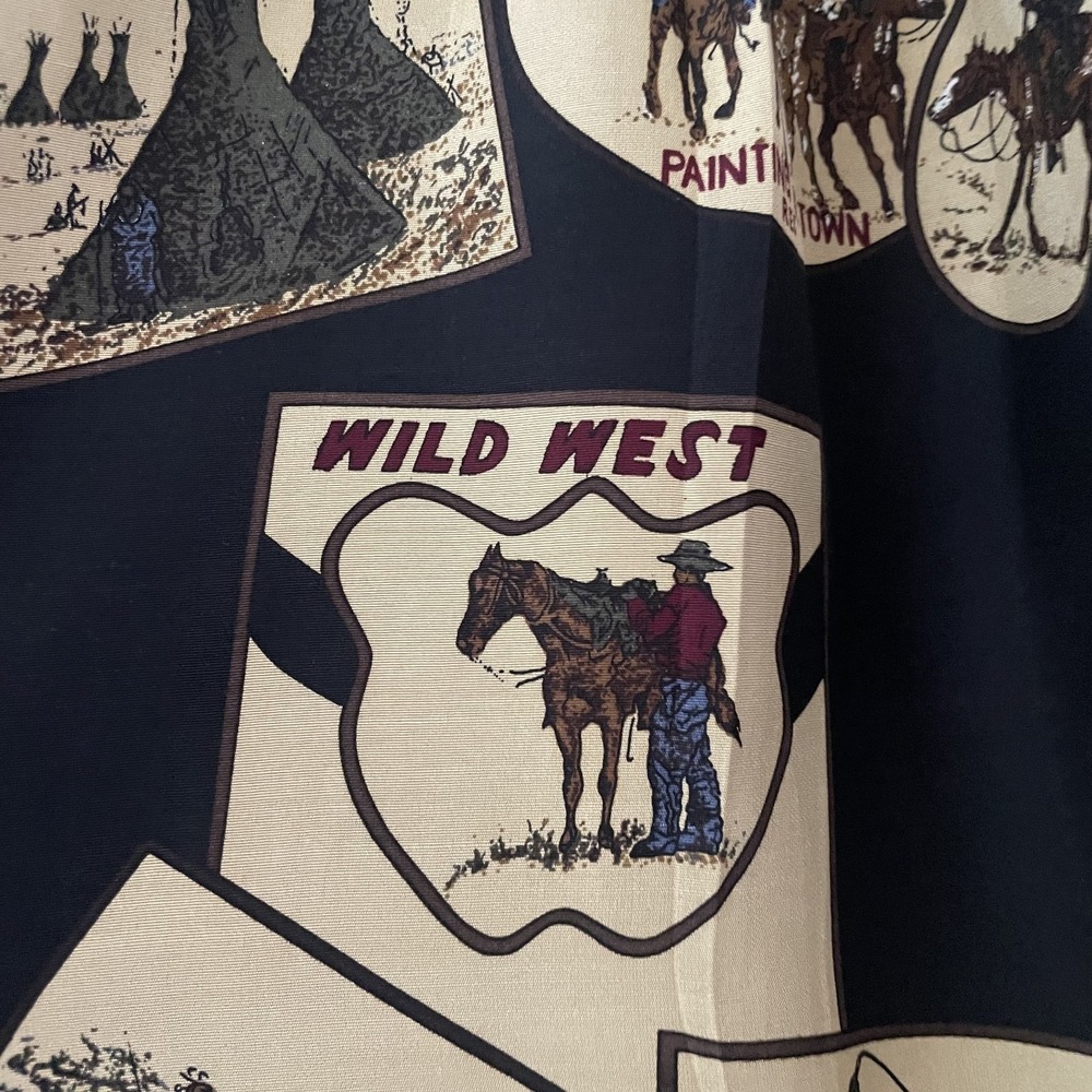 Vintage Kenneth Gordon 100% Silk Western Novelty Blouse - Picture 10 of 12